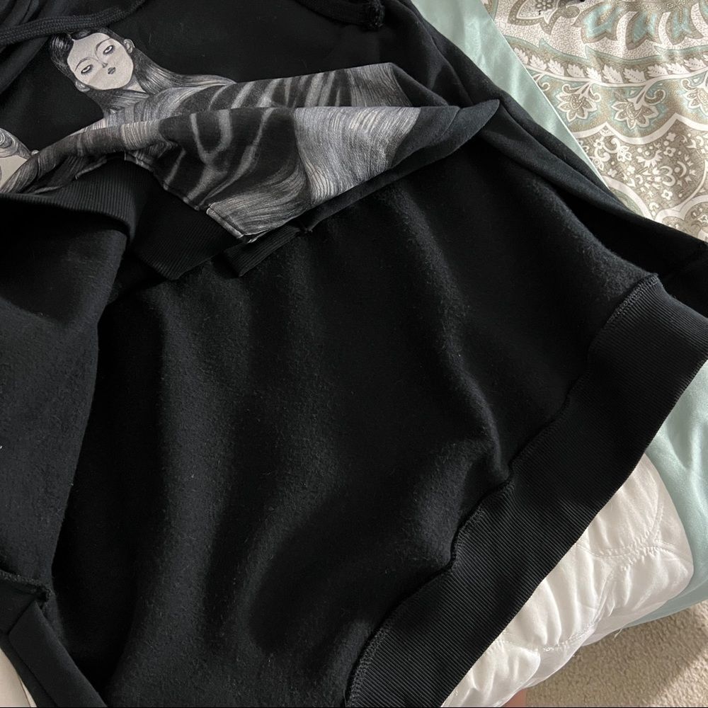 Zara x Laura Laine Women In Art Graphic Oversized Streetwear Hoodie L Black-Rare - Picture 7 of 9